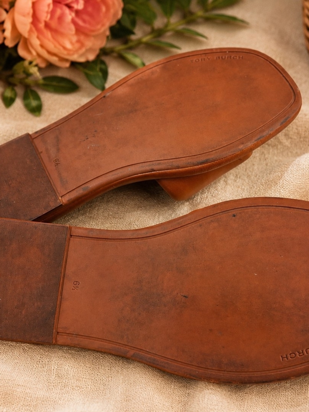 Tory Burch Double T Logo Slide Sandals - Picture 6 of 6